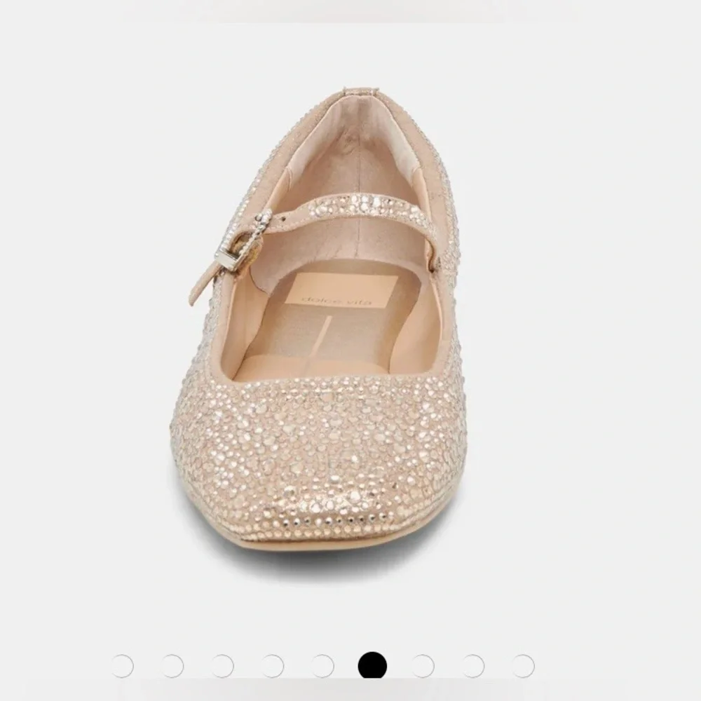 Dolce Vita Reyes Crystal Ballet Flats - Gold 9.5 NEW